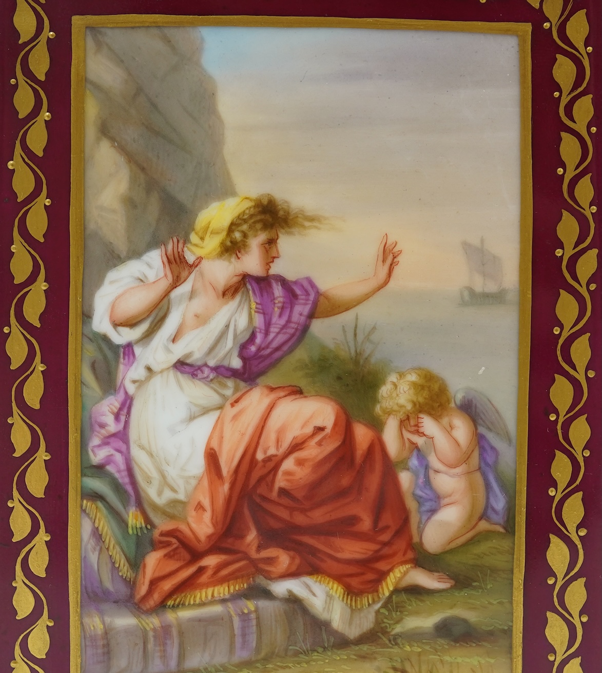 A Vienna style porcelain tea caddy and cover, late 19th century